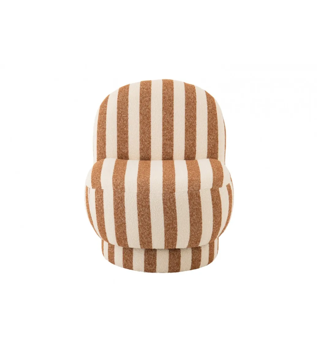 J-Line Fotel STRIPED 72 cm białokarmelowy