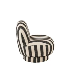 J-Line Fotel STRIPED 76 cm czarnobiały