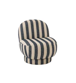 Zona-Design Fotel STRIPED 76 cm niebiesko biały