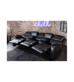Invicta Interior Fotel trzyosobowy DALLAS Hollywood 295 cm czarny
