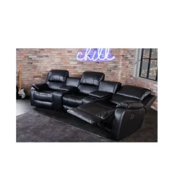 Invicta Interior Fotel trzyosobowy DALLAS Hollywood 295 cm czarny