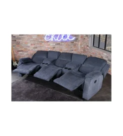 Invicta Interior - przedsprzedaż Fotel trzyosobowy DALLAS Hollywood 295 cm szary