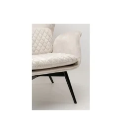 KARE Fotel TUDOR 102 cm welwet kremowy
