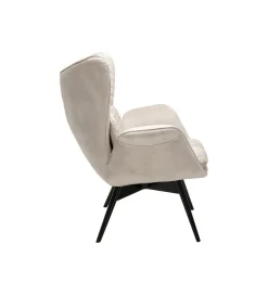 KARE Fotel TUDOR 102 cm welwet kremowy