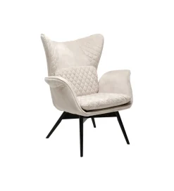 KARE Fotel TUDOR 102 cm welwet kremowy