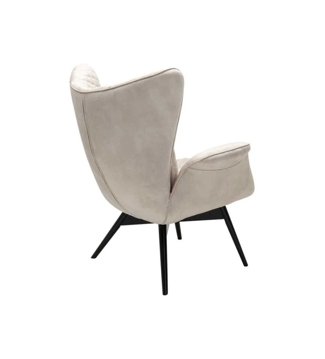 KARE Fotel TUDOR 102 cm welwet kremowy