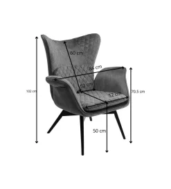 KARE Fotel TUDOR 102 cm welwet kremowy