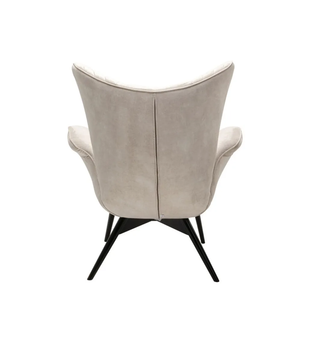 KARE Fotel TUDOR 102 cm welwet kremowy