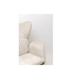 KARE Fotel TUDOR 102 cm welwet kremowy