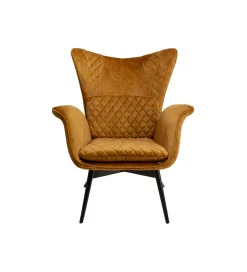 KARE Fotel TUDOR VELVET 102 cm welur złotobrązowy