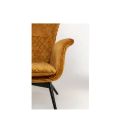 KARE Fotel TUDOR VELVET 102 cm welur złotobrązowy