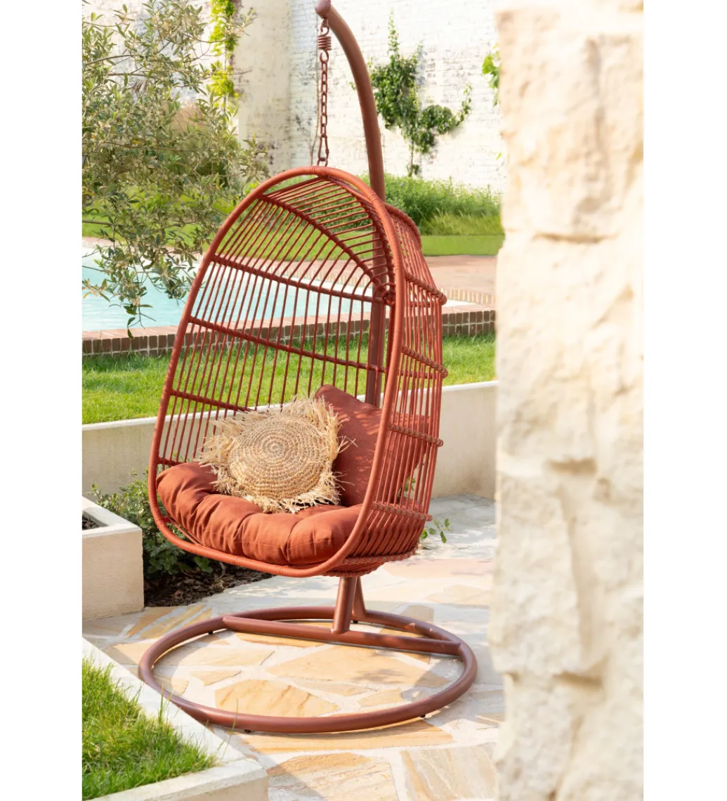 J-Line Fotel wiszący EGGA 195 cm czerwony