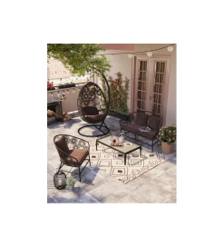 KARE Fotel wiszący IBIZA 203 cm brązowy