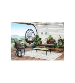 KARE Fotel wiszący IBIZA 203 cm brązowy