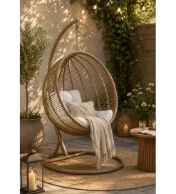 J-Line Fotel wiszący SUMMER SOBRE LA TIERRA 1 metalowy naturalny