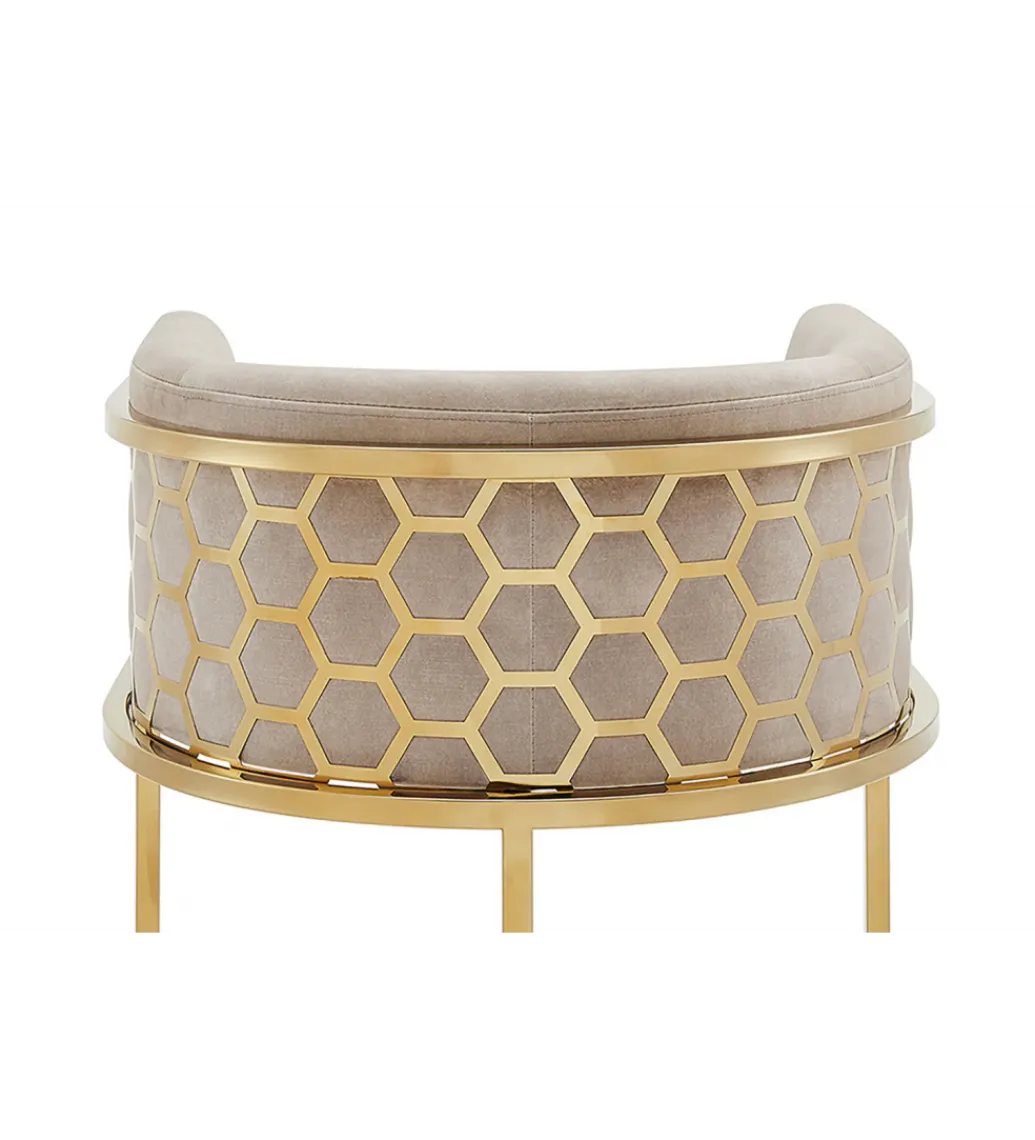 Invicta Interior - przedsprzedaż Hoker ELEGANCE welwet beżowy złote nogi