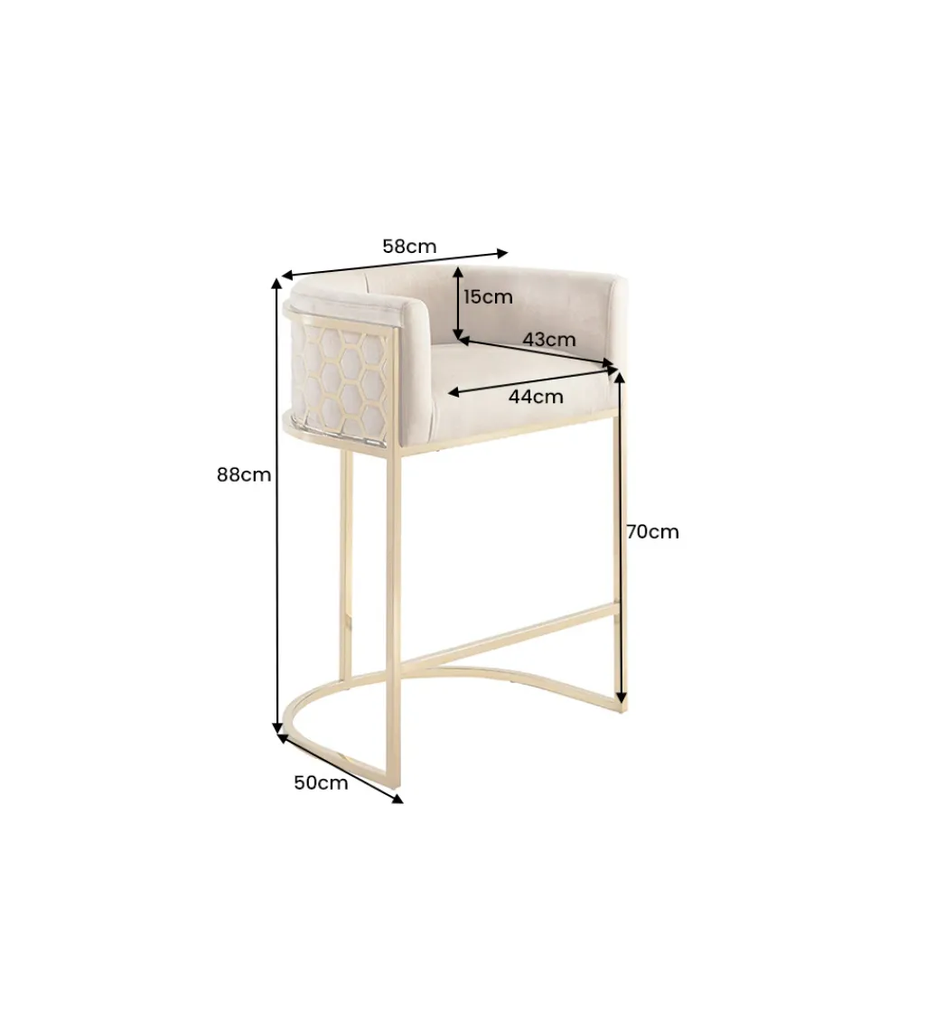 Invicta Interior - przedsprzedaż Hoker ELEGANCE welwet beżowy złote nogi