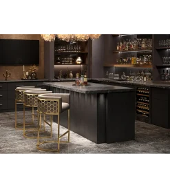 Invicta Interior - przedsprzedaż Hoker ELEGANCE welwet beżowy złote nogi