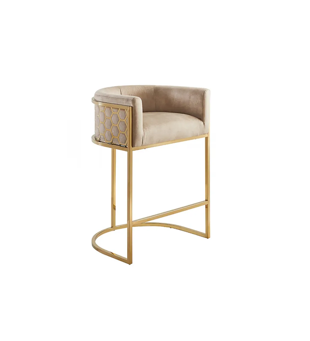 Invicta Interior - przedsprzedaż Hoker ELEGANCE welwet beżowy złote nogi