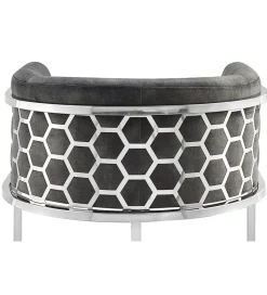 Invicta Interior Hoker ELEGANCE welwet szary srebrne nogi