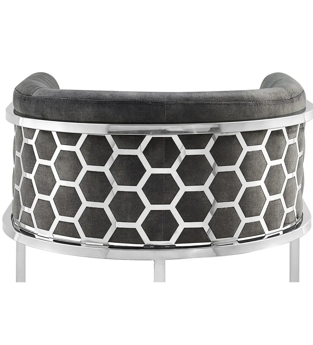Invicta Interior Hoker ELEGANCE welwet szary srebrne nogi