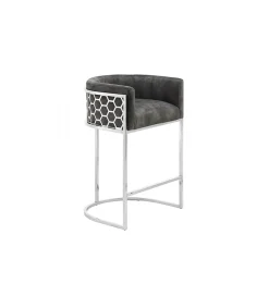 Invicta Interior Hoker ELEGANCE welwet szary srebrne nogi