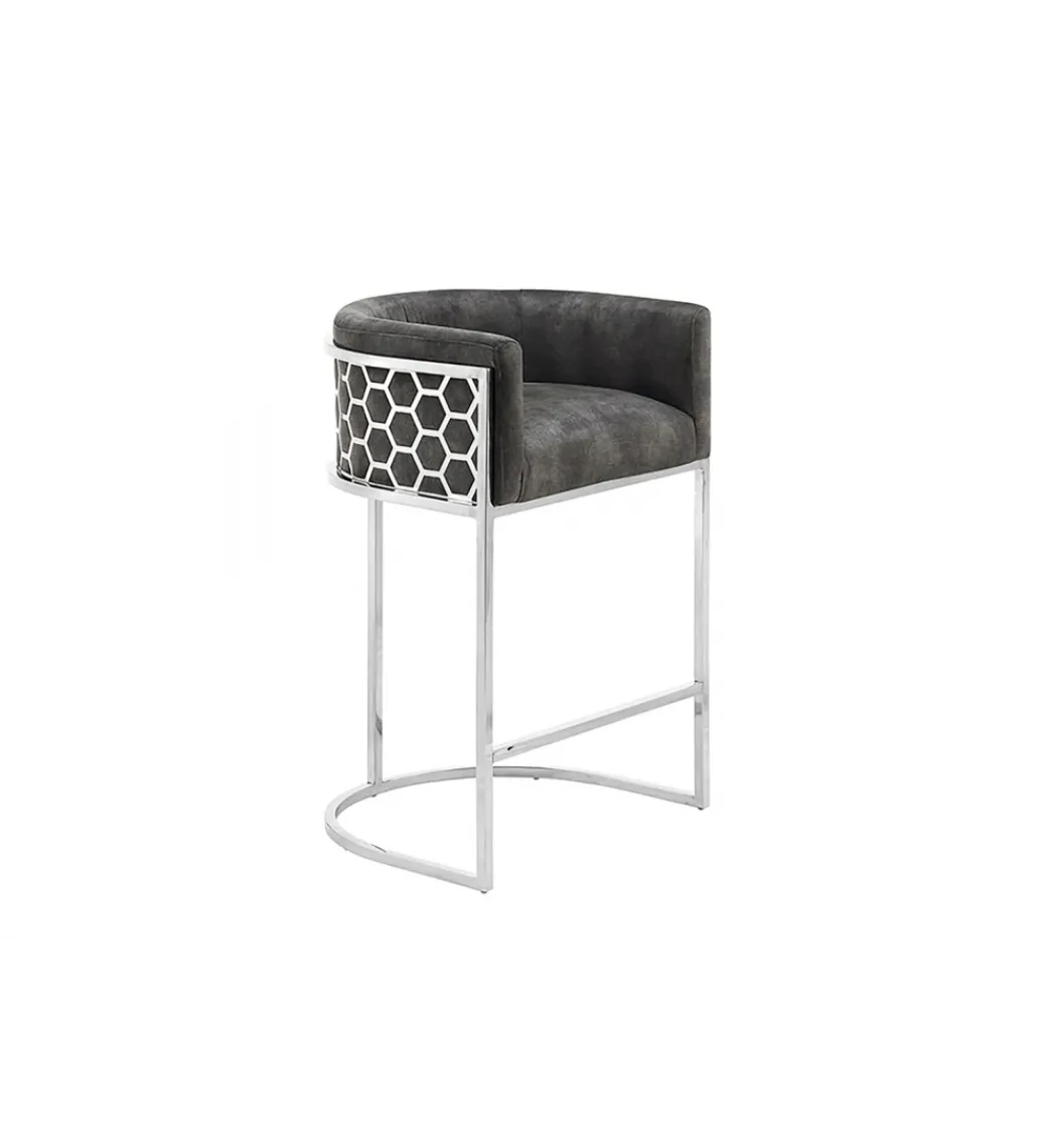 Invicta Interior Hoker ELEGANCE welwet szary srebrne nogi