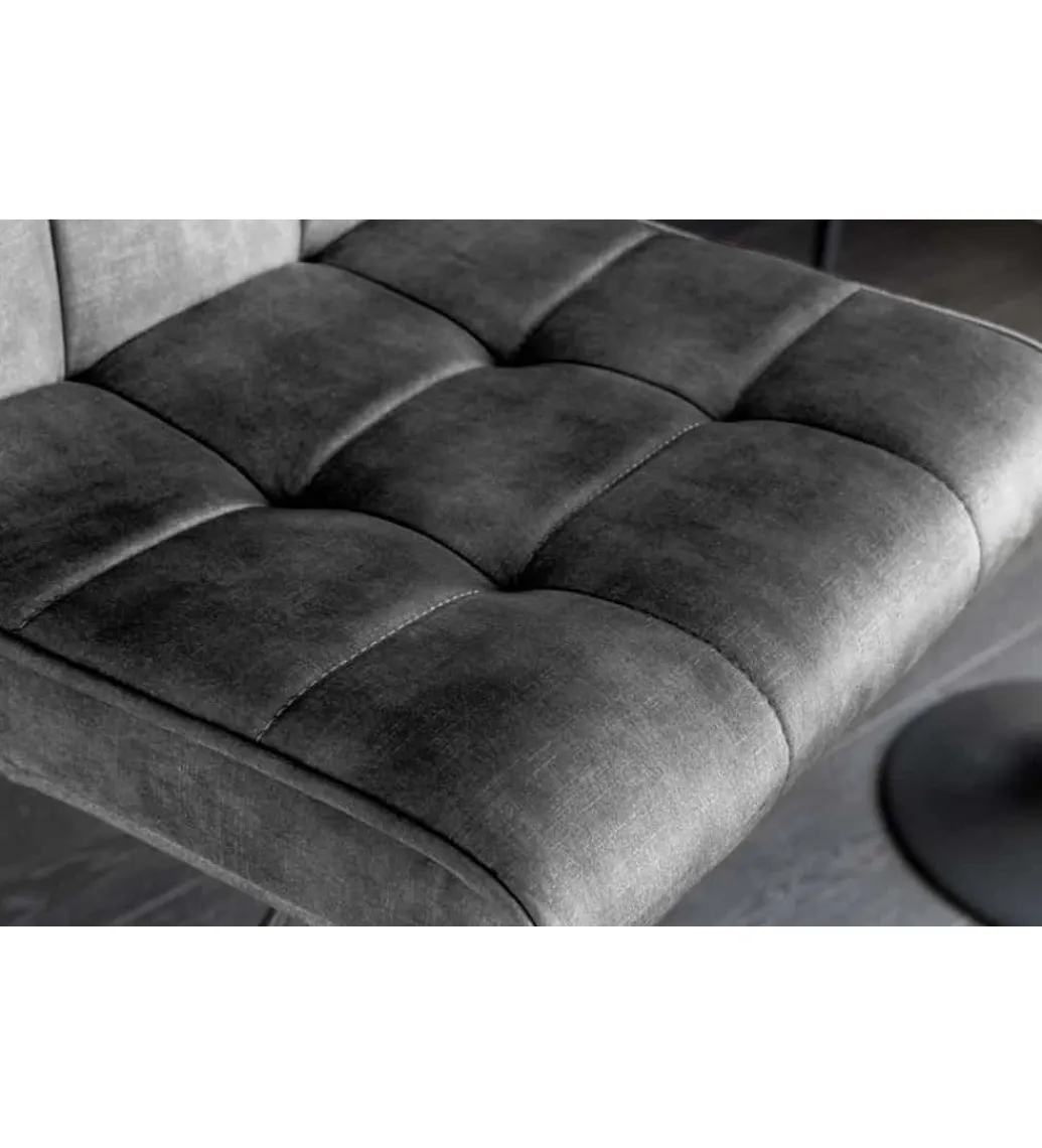 Invicta Interior - przedsprzedaż Hoker MODENA od 92 cm do 115 cm 360 stopni obrotu welwet antracyt