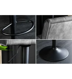 Invicta Interior - przedsprzedaż Hoker MODENA od 92 cm do 115 cm 360 stopni obrotu welwet antracyt
