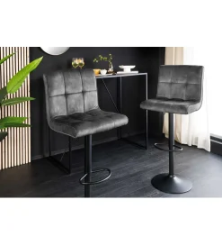 Invicta Interior - przedsprzedaż Hoker MODENA od 92 cm do 115 cm 360 stopni obrotu welwet antracyt