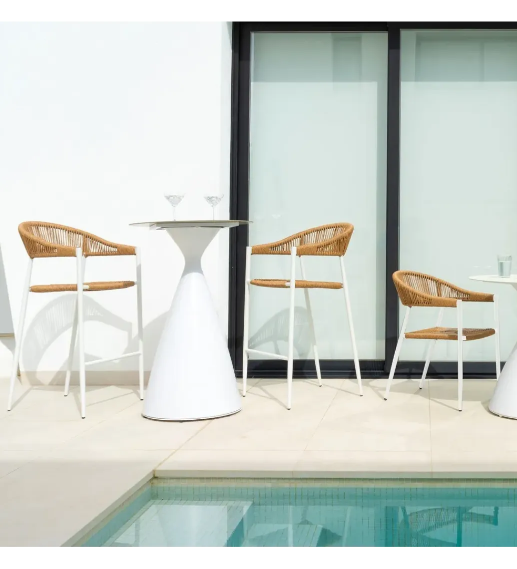 Zona-Design Hoker ogrodowy NIVA 112 cm naturalny biały