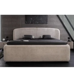 Invicta Interior Łóżko ART DECO 180 x 200 cm bouclé beżowe