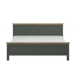 Helvetia Łóżko EVORA 180 cm x 200 cm zielone z dodatkiem koloru dąb Lefkas