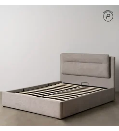 Zona-Design Łóżko FADARANT 164 x 214 cm beżowe z pojemnikiem