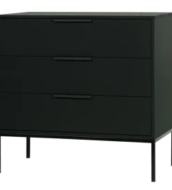 WOOOD Komoda ADAM 94 cm drewno sosny czarna