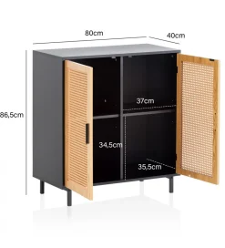 WOHNLING, GERMANY Komoda Ambert 80 cm czarna