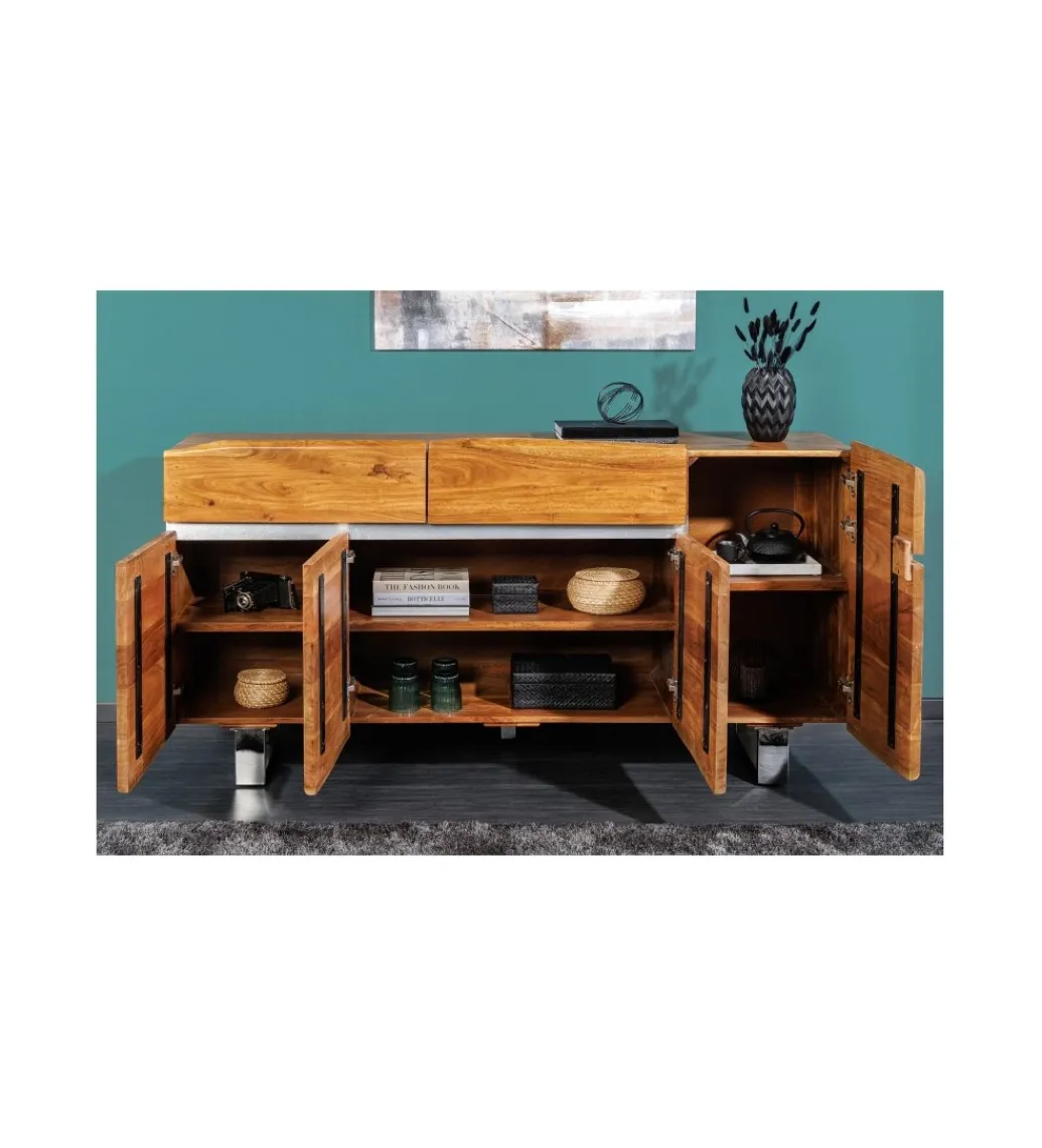 Invicta Interior - przedsprzedaż Komoda ARKTYKA II Mammut 170 cm drewno Akacja honey