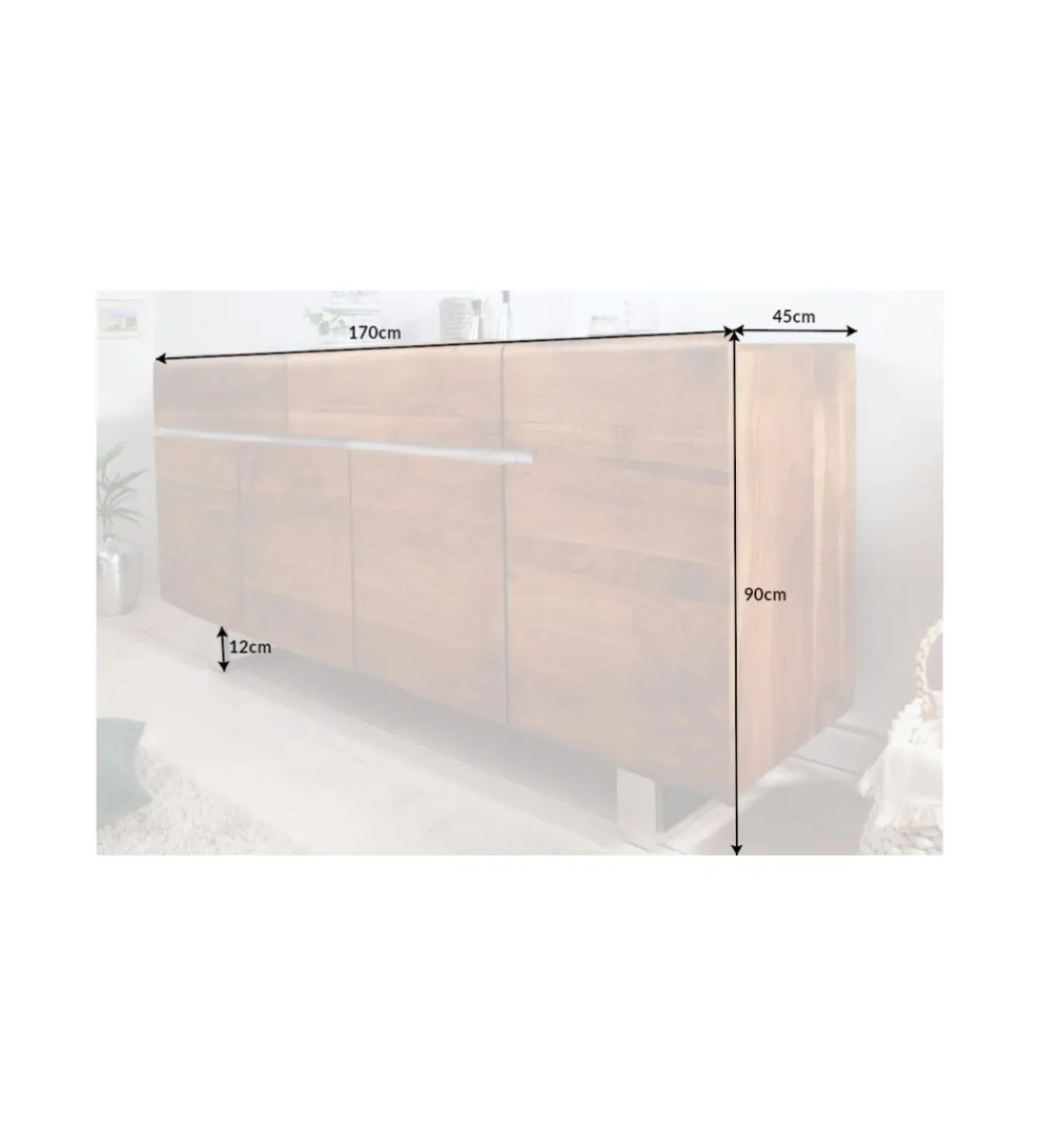 Invicta Interior - przedsprzedaż Komoda ARKTYKA II Mammut 170 cm drewno Akacja honey