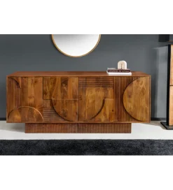 Invicta Interior - przedsprzedaż Komoda ART DECO 170 cm drewno mango brązowa
