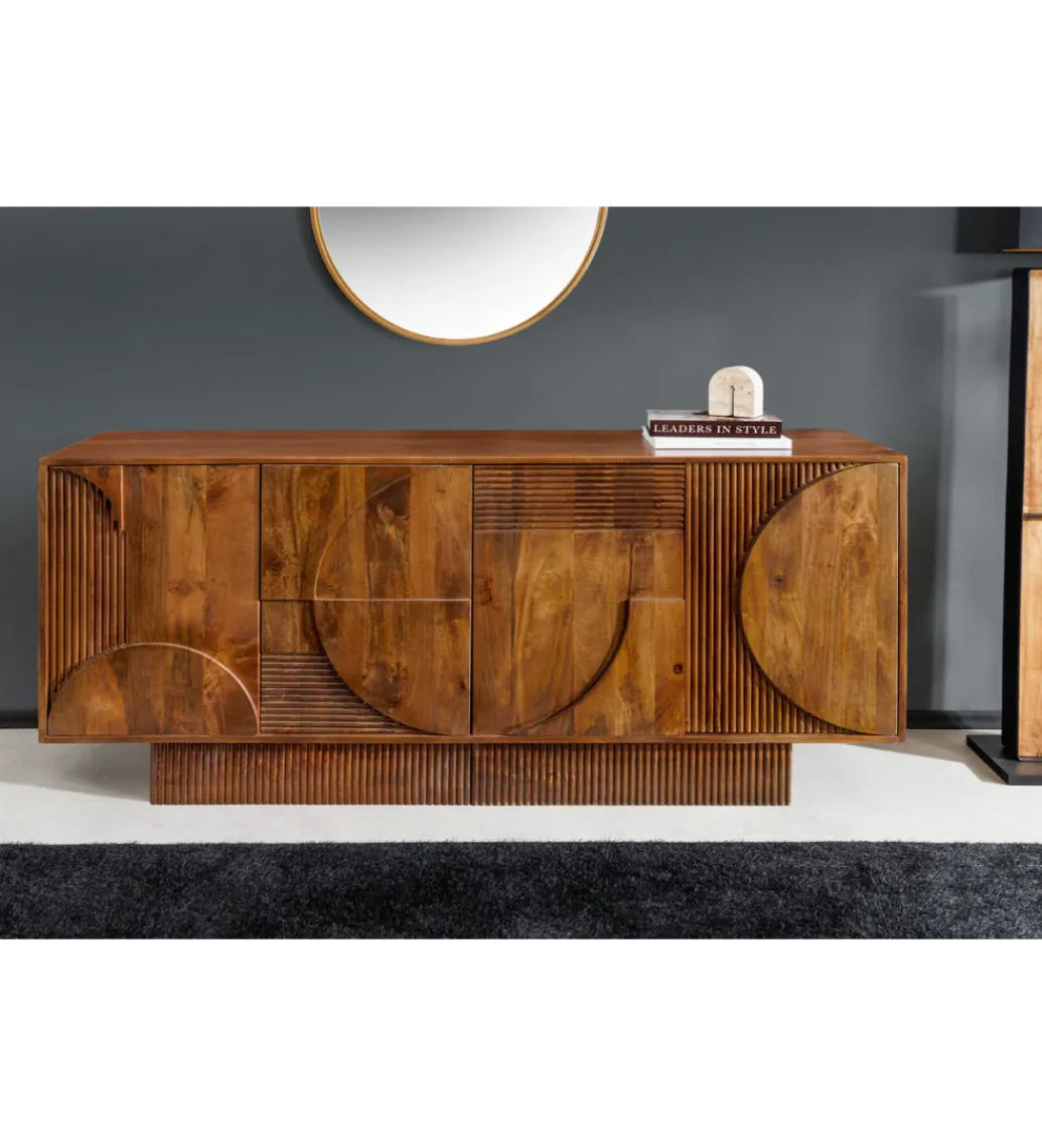 Invicta Interior - przedsprzedaż Komoda ART DECO 170 cm drewno mango brązowa