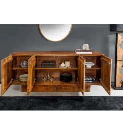 Invicta Interior - przedsprzedaż Komoda ART DECO 170 cm drewno mango brązowa
