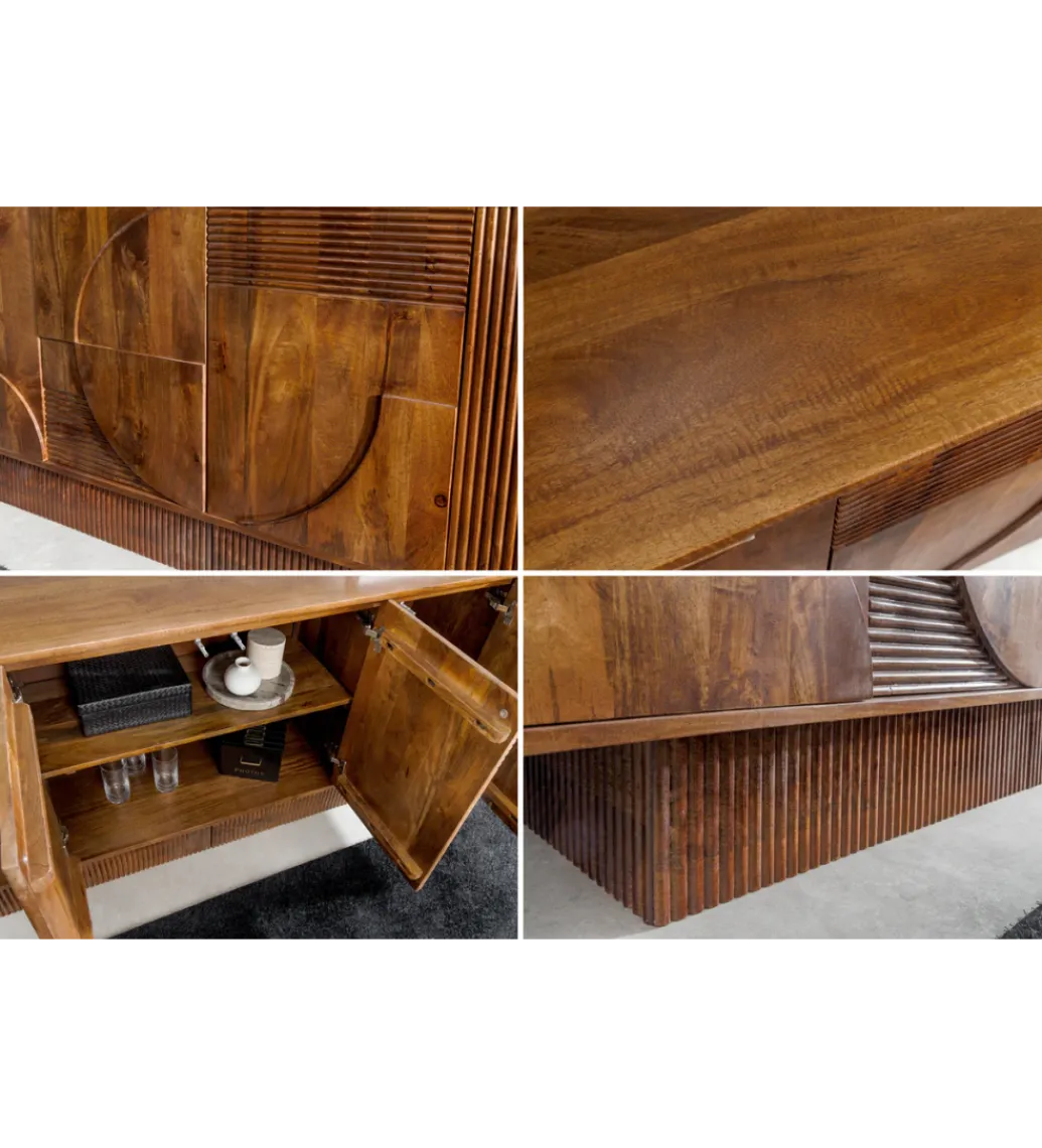 Invicta Interior - przedsprzedaż Komoda ART DECO 170 cm drewno mango brązowa