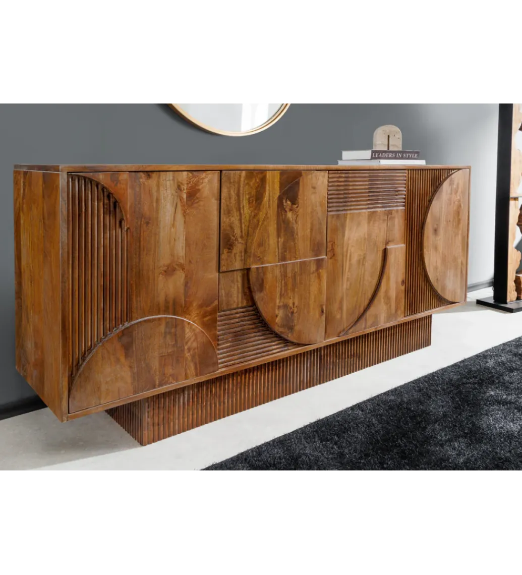 Invicta Interior - przedsprzedaż Komoda ART DECO 170 cm drewno mango brązowa