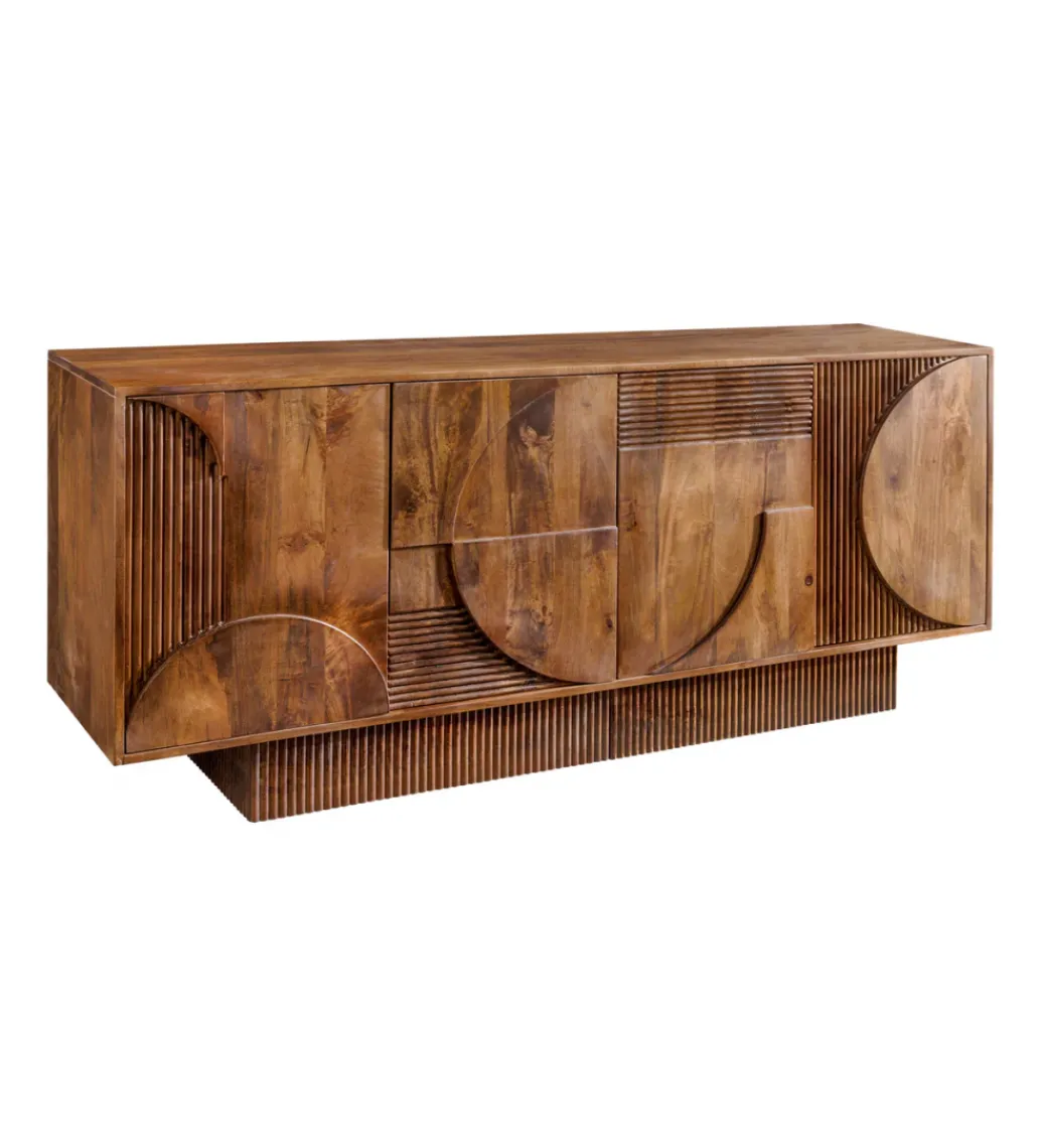 Invicta Interior - przedsprzedaż Komoda ART DECO 170 cm drewno mango brązowa
