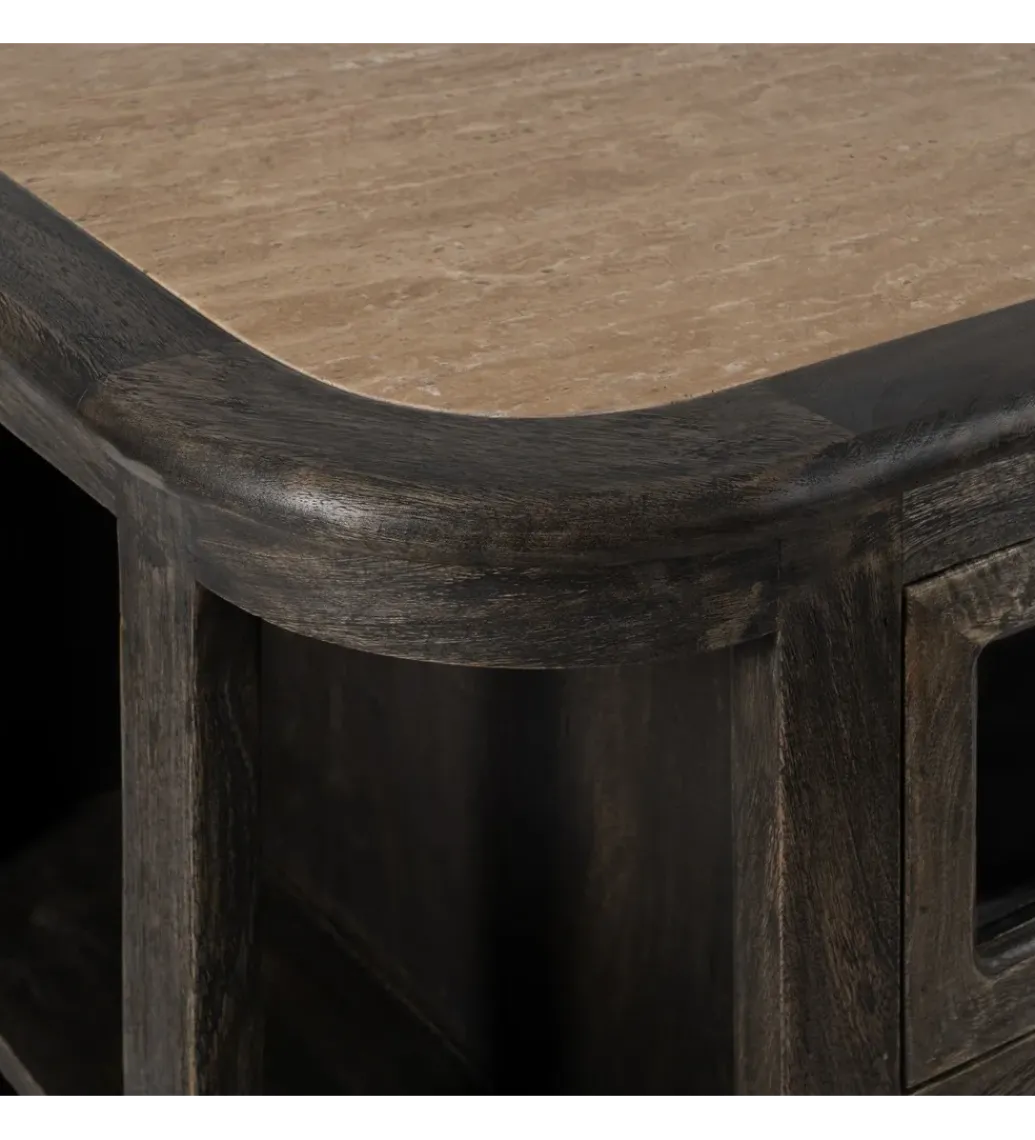 Zona-Design Komoda barek wyspa ISLA 155 cm drewno mango marumur