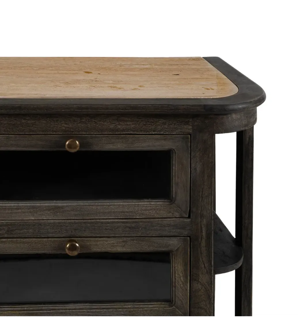 Zona-Design Komoda barek wyspa ISLA 155 cm drewno mango marumur