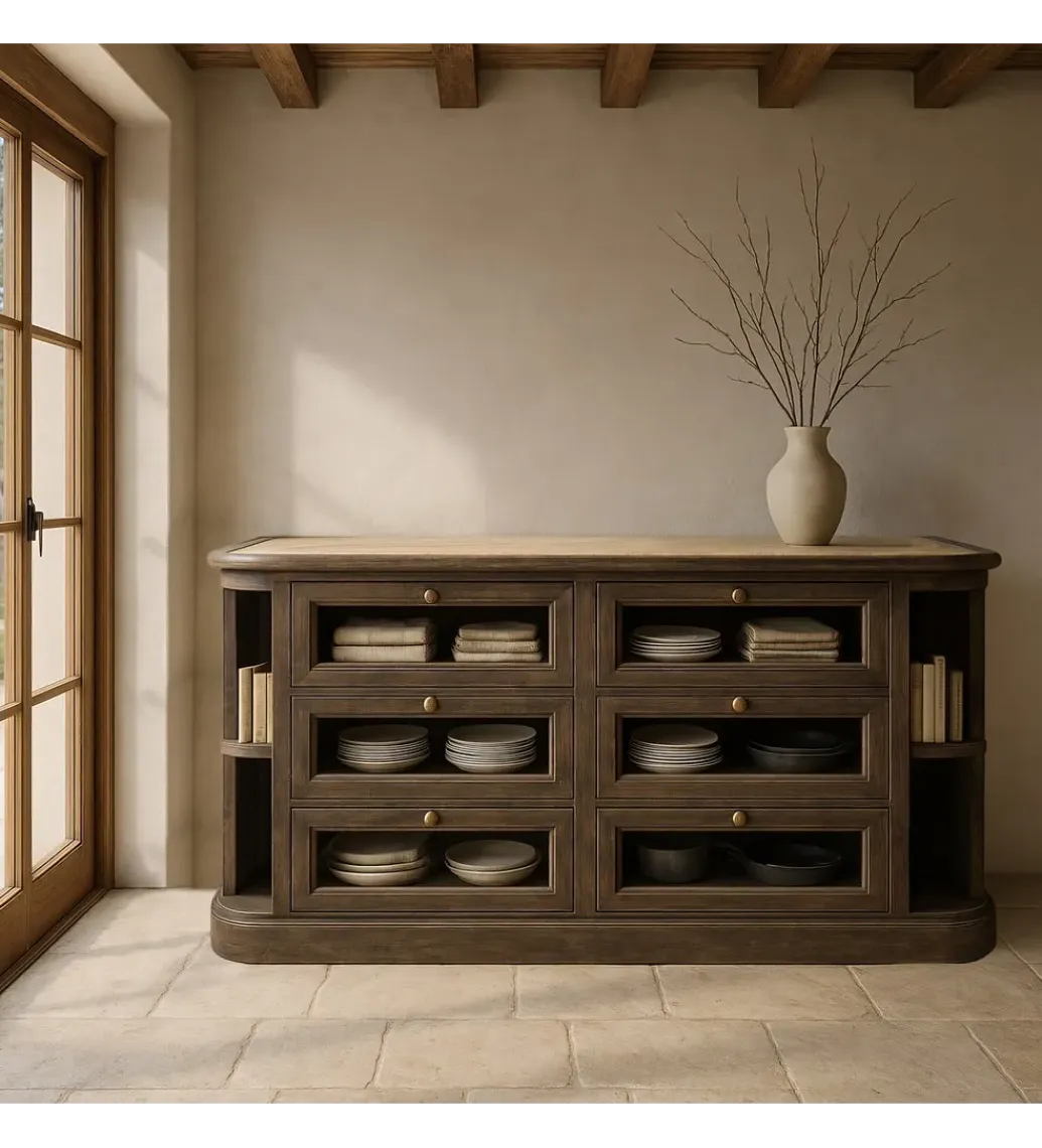Zona-Design Komoda barek wyspa ISLA 155 cm drewno mango marumur