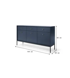 Zona-Design.pl Komoda BRANCO 154 cm granatowa