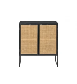 J-Line Komoda CANE PANE 89 cm naturalna czarna
