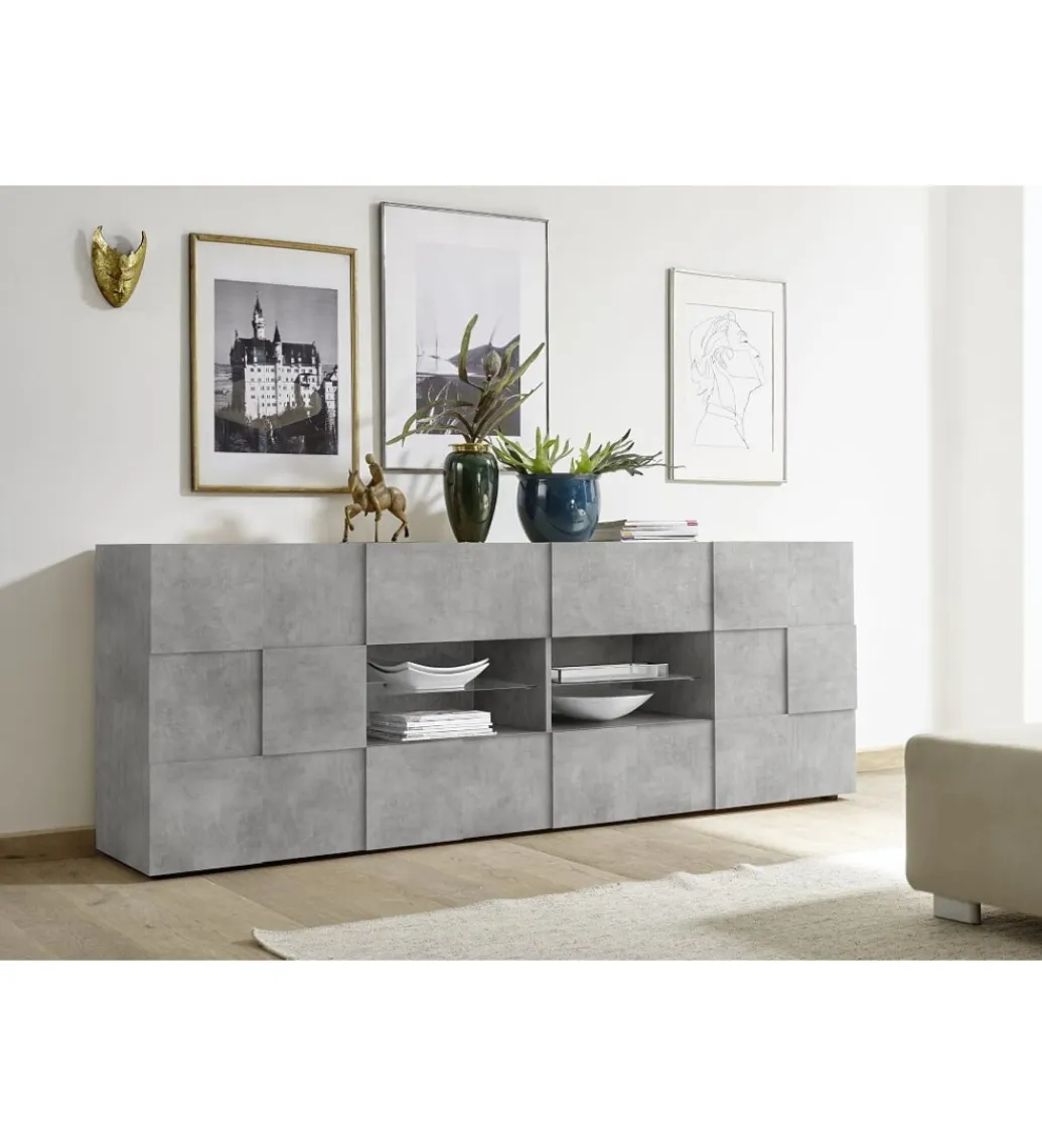 MCA Linia Włoska Komoda DAMA 241 Cm w optyce betonu